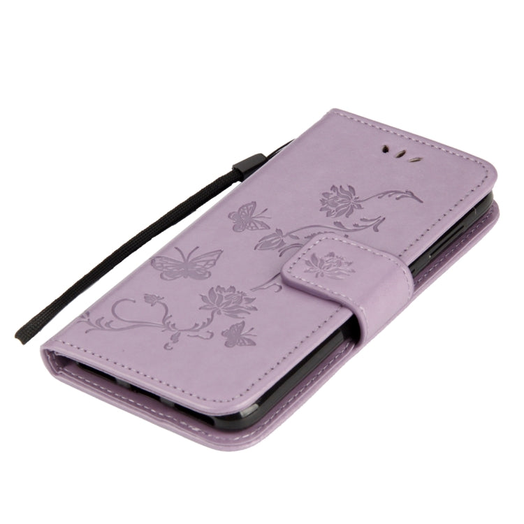 For Huawei Y9 (2018) Lotus Butterfly Pattern Horizontal Flip Leather Case with Holder & Card Slots & Wallet & Lanyard