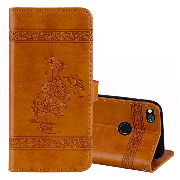 For Huawei P8 Lite (2017) Vintage Oil Wax Texture Embossed Horizontal Flip Leather Case with Holder & Card Slots & Wallet & Photo Frame & Lanyard