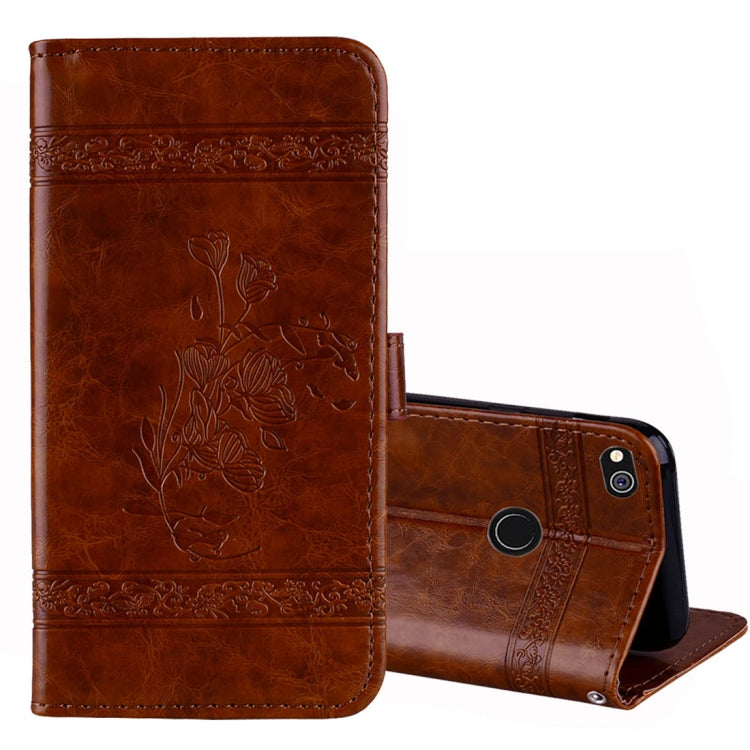 For Huawei P8 Lite (2017) Vintage Oil Wax Texture Embossed Horizontal Flip Leather Case with Holder & Card Slots & Wallet & Photo Frame & Lanyard