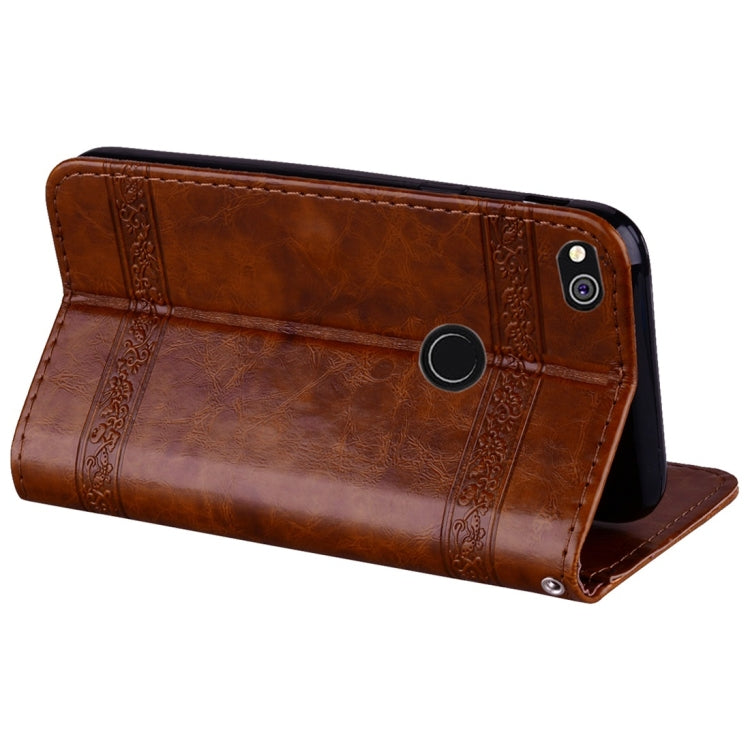 For Huawei P8 Lite (2017) Vintage Oil Wax Texture Embossed Horizontal Flip Leather Case with Holder & Card Slots & Wallet & Photo Frame & Lanyard