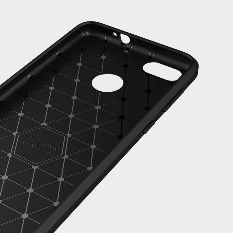 For Huawei  Enjoy 7 Brushed Texture Carbon Fiber TPU Shockproof Protective Back Cover Case