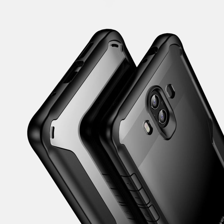 For Huawei Mate 10 Transparent PC + TPU Full Coverage Shockproof Protective Back Case(Black)