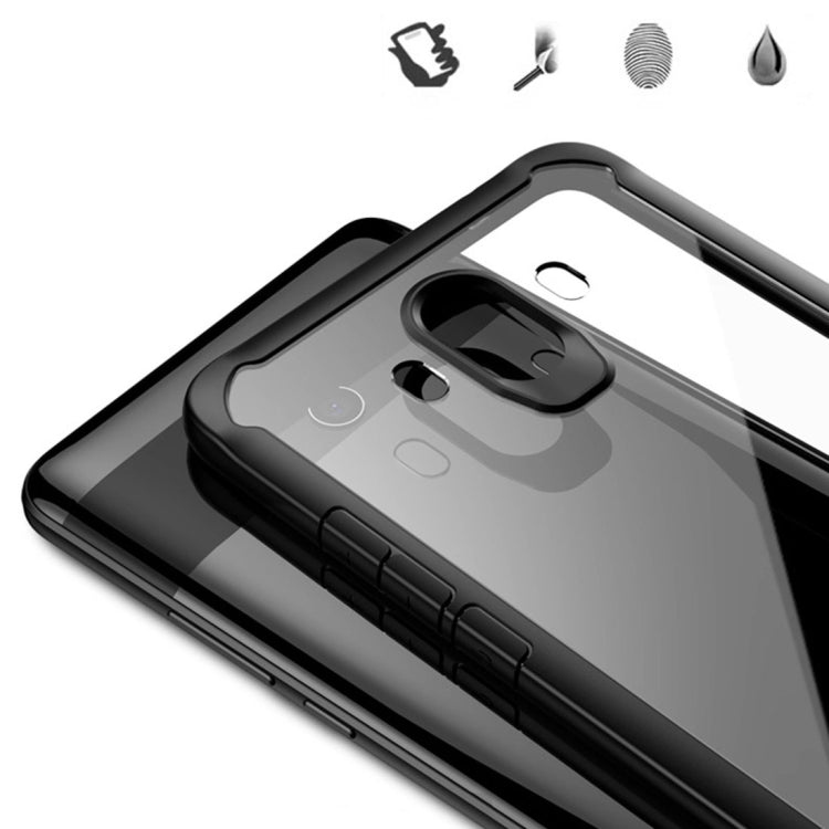 For Huawei Mate 10 Transparent PC + TPU Full Coverage Shockproof Protective Back Case(Black)