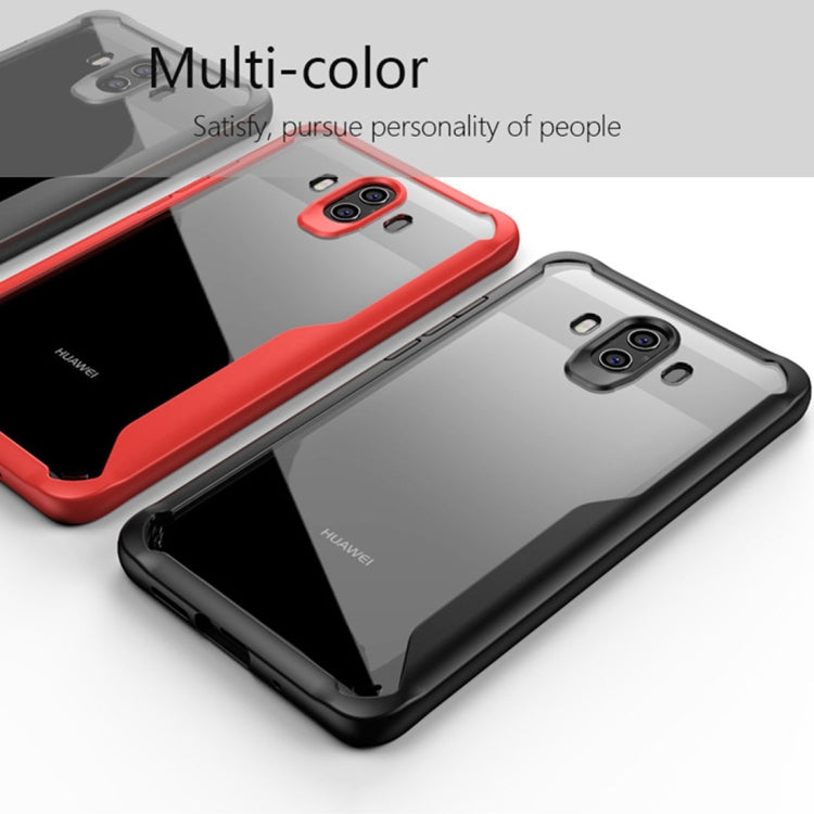For Huawei Mate 10 Transparent PC + TPU Full Coverage Shockproof Protective Back Case(Black)