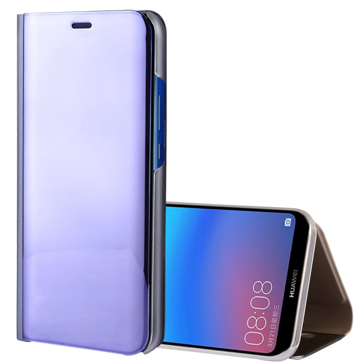 For Huawei P20 Lite Electroplating Mirror Horizontal Flip Leather Case with Holder