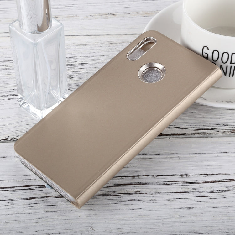 For Huawei P20 Lite Electroplating Mirror Horizontal Flip Leather Case with Holder