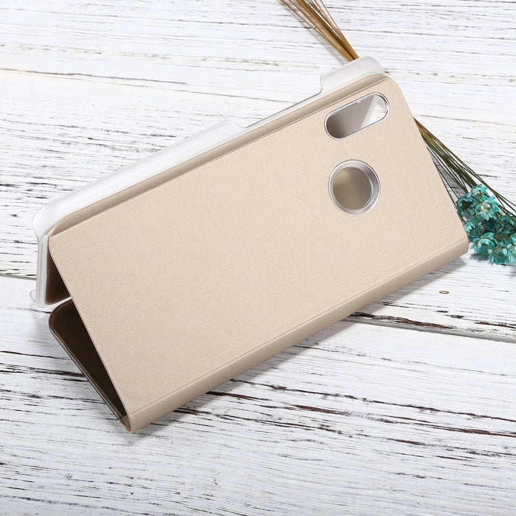 For Huawei P20 Lite Electroplating Mirror Horizontal Flip Leather Case with Holder