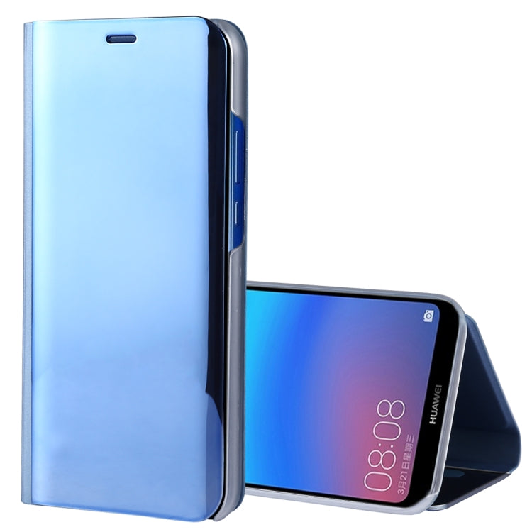 For Huawei P20 Lite Electroplating Mirror Horizontal Flip Leather Case with Holder
