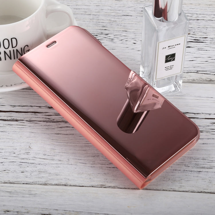For Huawei P20 Lite Electroplating Mirror Horizontal Flip Leather Case with Holder