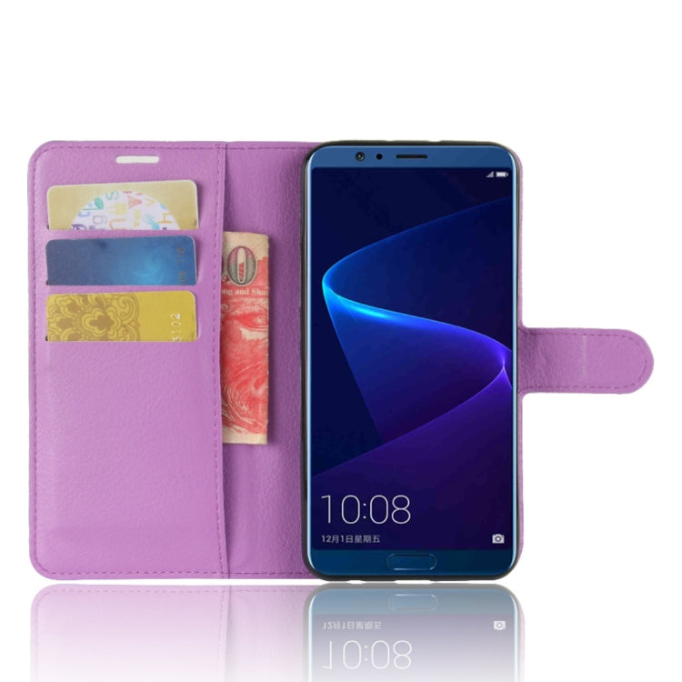 For Huawei  Honor View 10 Litchi Texture Horizontal Flip Leather Case with Holder & Card Slots & Wallet