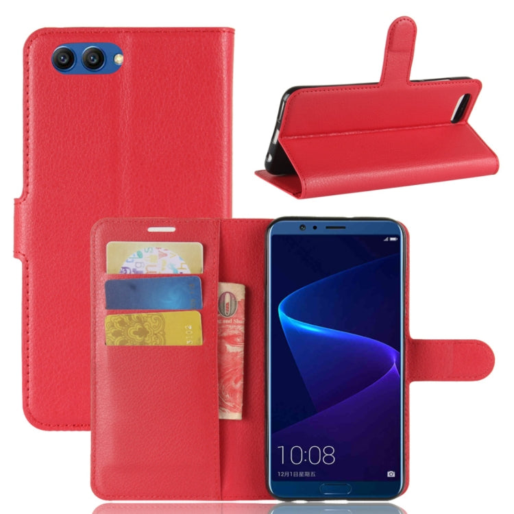 For Huawei  Honor View 10 Litchi Texture Horizontal Flip Leather Case with Holder & Card Slots & Wallet