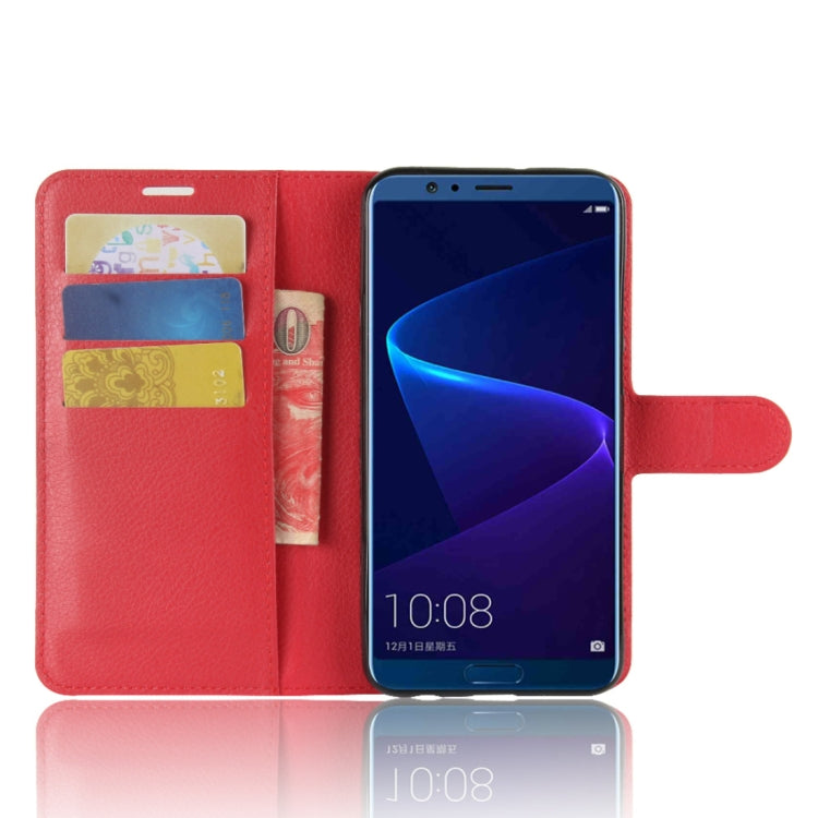 For Huawei  Honor View 10 Litchi Texture Horizontal Flip Leather Case with Holder & Card Slots & Wallet
