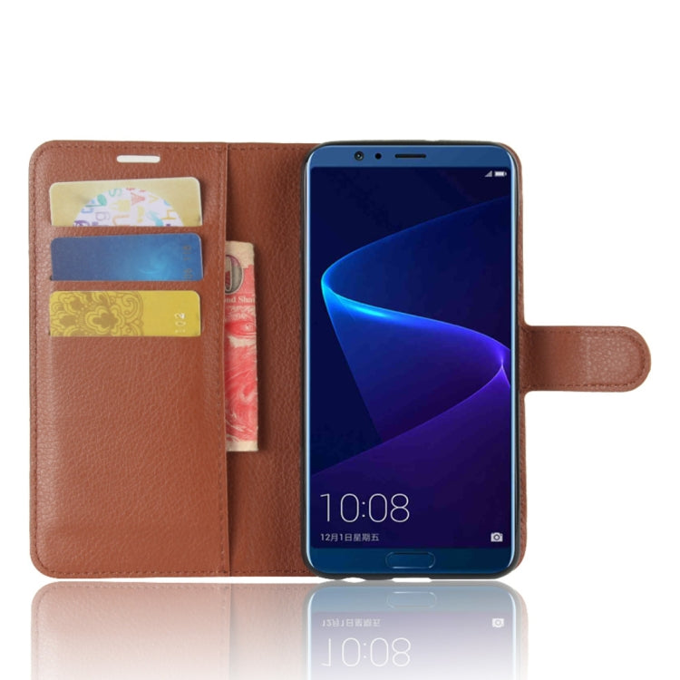 For Huawei  Honor View 10 Litchi Texture Horizontal Flip Leather Case with Holder & Card Slots & Wallet