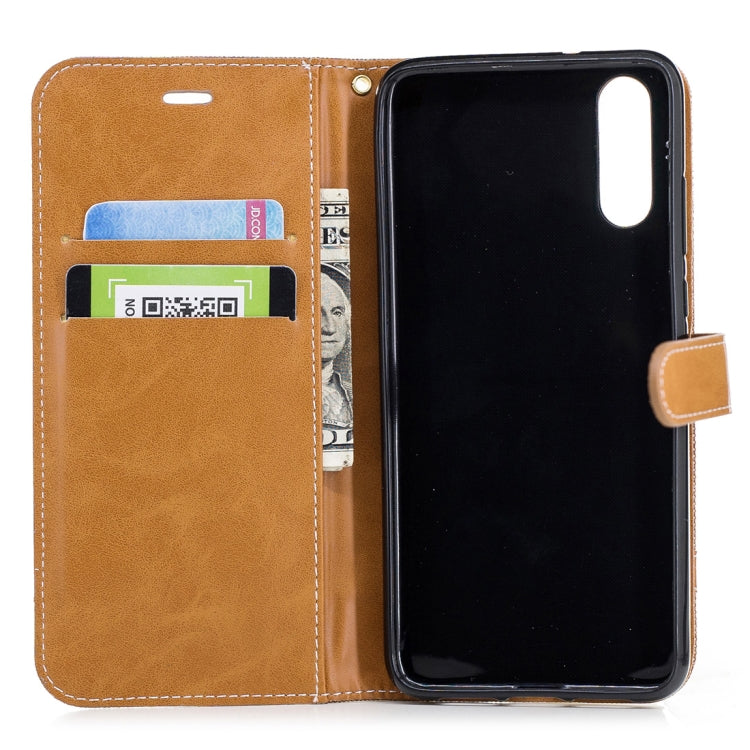 For Huawei P20 Denim Texture TPU + PU Horizontal Flip Leather Case with Holder & Card Slots & Wallet & Lanyard