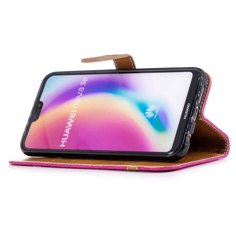 For Huawei P20 Lite & nova 3e Denim Texture TPU + PU Horizontal Flip Leather Case with Holder & Card Slots & Wallet & Lanyard
