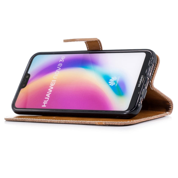 For Huawei P20 Lite & nova 3e Denim Texture TPU + PU Horizontal Flip Leather Case with Holder & Card Slots & Wallet & Lanyard