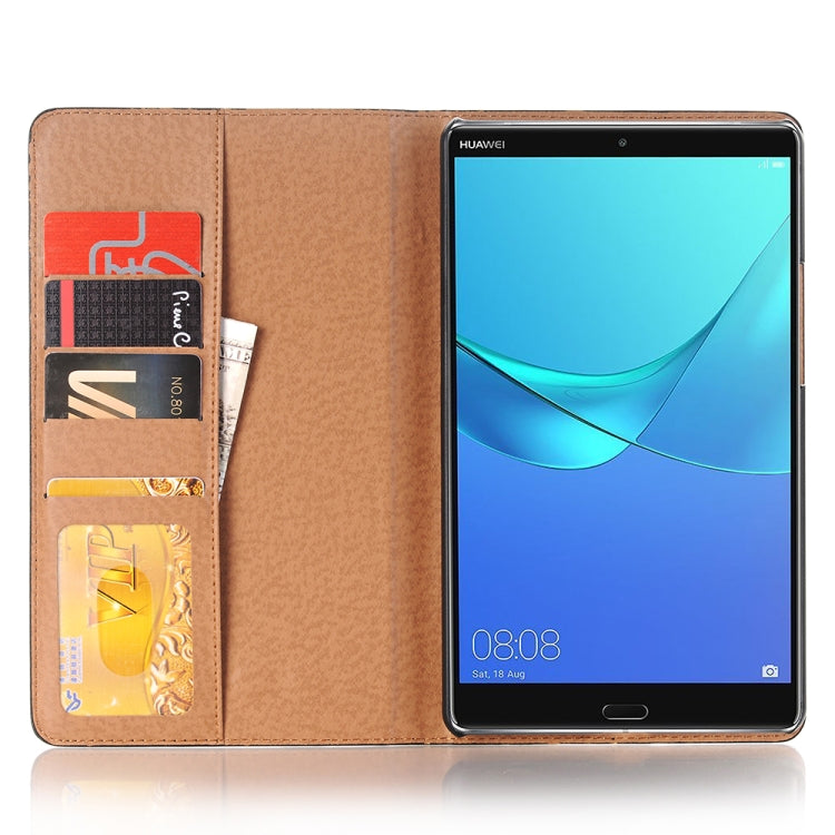 For Huawei MediaPad M5 8.4 inch Vintage Book Style Horizontal Flip Environmental PU Leather Case with Holder & Card Slots & Wallet & Photo Frame