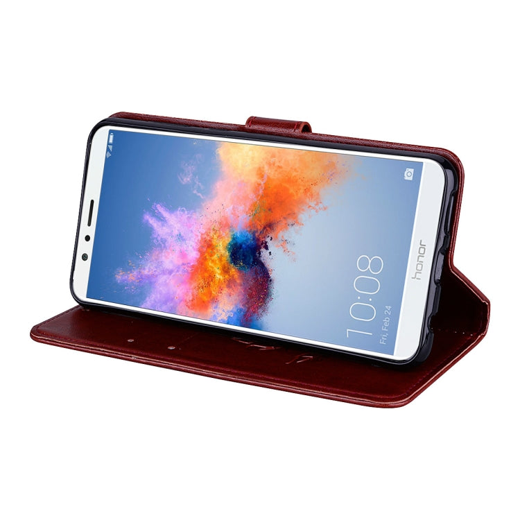 For Huawei Honor 7X Rose Embossed Horizontal Flip Environmental PU Leather Case with Holder & Card Slots & Wallet