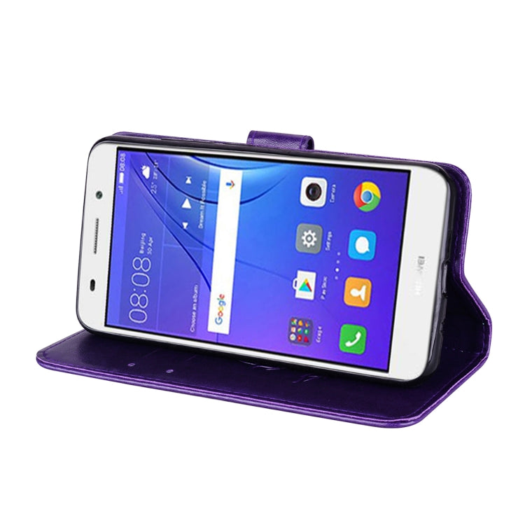 For Huawei Y3 2017 Rose embossed Texture Horizontal Flip Environmental PU Leather Case with Holder & Card Slots & Wallet