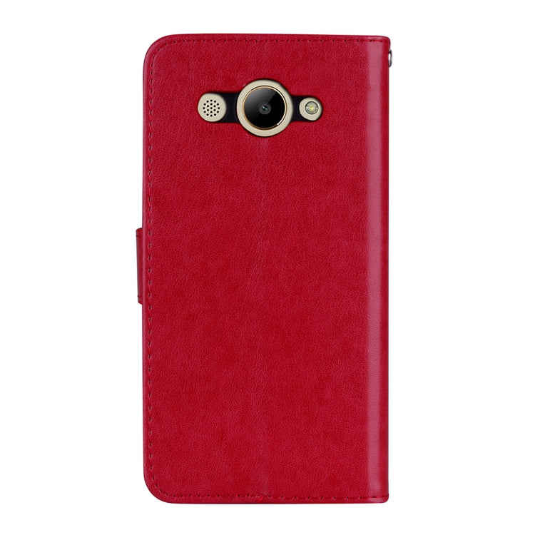 For Huawei Y3 2017 Rose embossed Texture Horizontal Flip Environmental PU Leather Case with Holder & Card Slots & Wallet