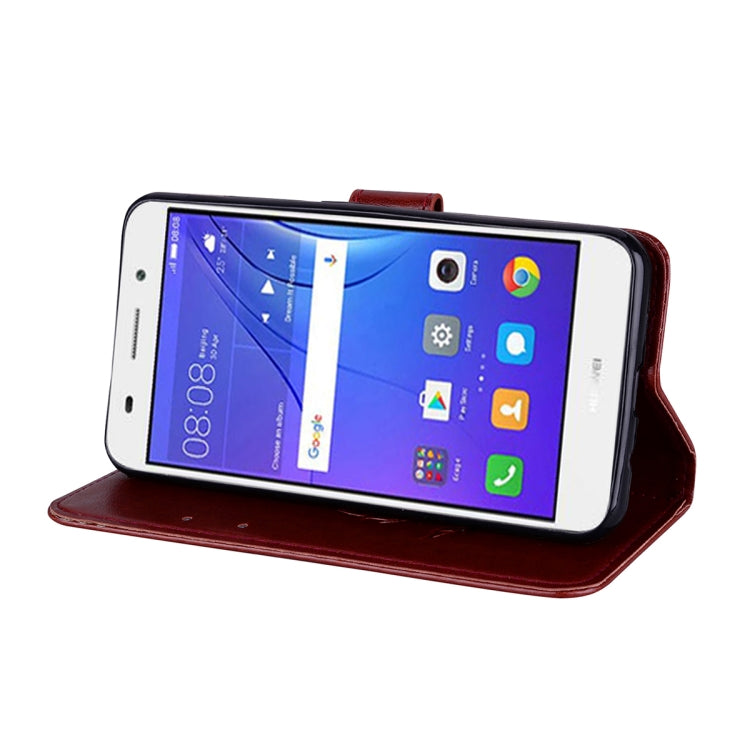 For Huawei Y3 2017 Rose embossed Texture Horizontal Flip Environmental PU Leather Case with Holder & Card Slots & Wallet