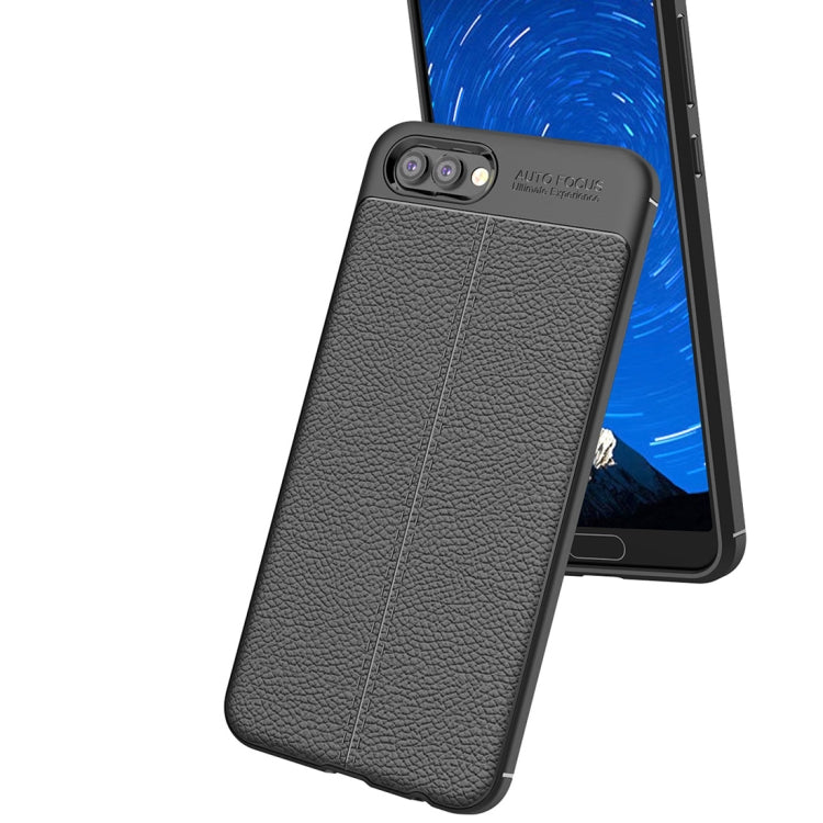 For Huawei Honor View 10 Litchi Texture Soft TPU Anti-skip Protective Cover Back Case