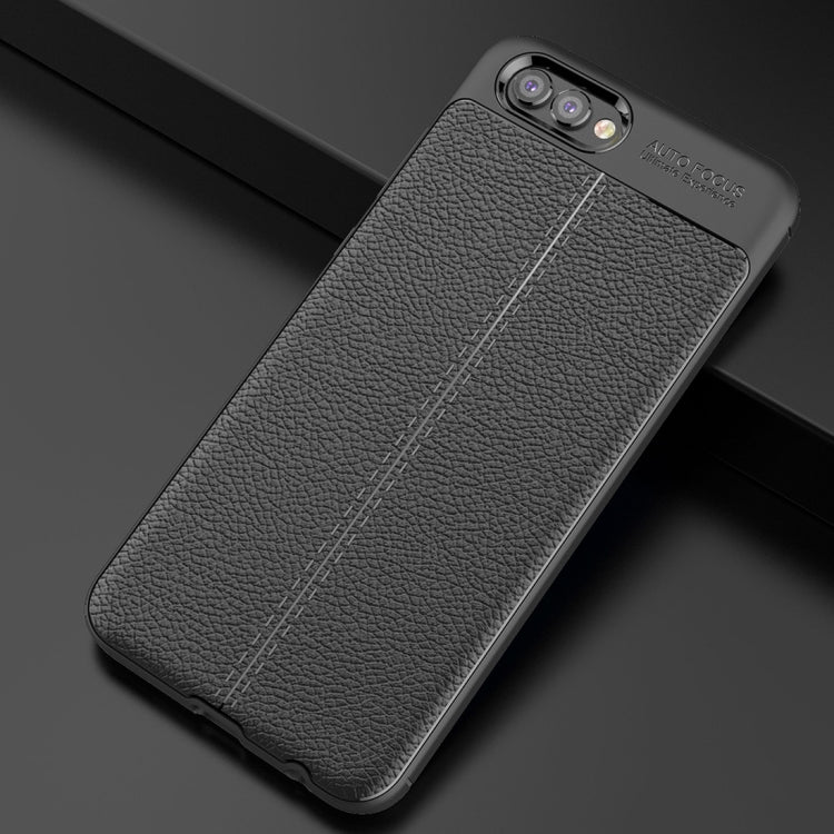 For Huawei Honor View 10 Litchi Texture Soft TPU Anti-skip Protective Cover Back Case