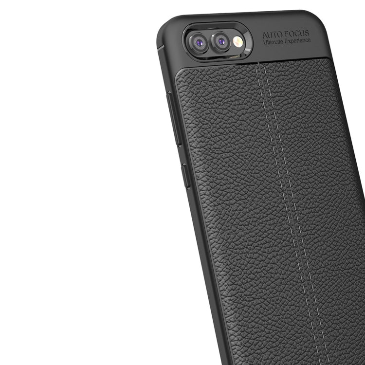 For Huawei Honor View 10 Litchi Texture Soft TPU Anti-skip Protective Cover Back Case