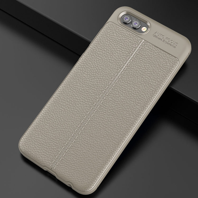For Huawei Honor View 10 Litchi Texture Soft TPU Anti-skip Protective Cover Back Case
