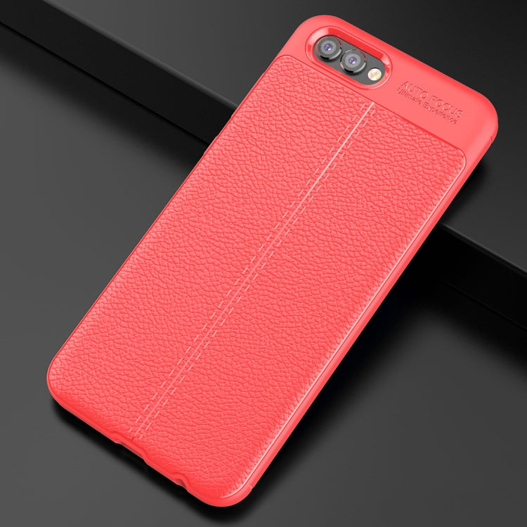 For Huawei Honor View 10 Litchi Texture Soft TPU Anti-skip Protective Cover Back Case
