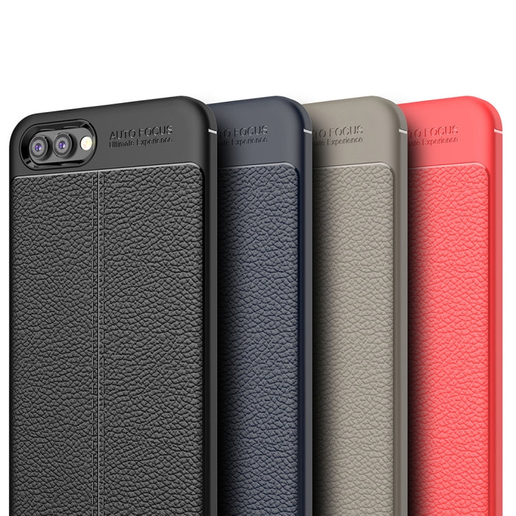 For Huawei Honor View 10 Litchi Texture Soft TPU Anti-skip Protective Cover Back Case