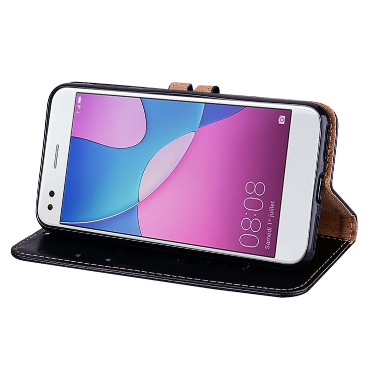 For Huawei P9 lite Mini Business Style Oil Wax Texture Horizontal Flip Leather Case with Holder & Card Slots & Wallet