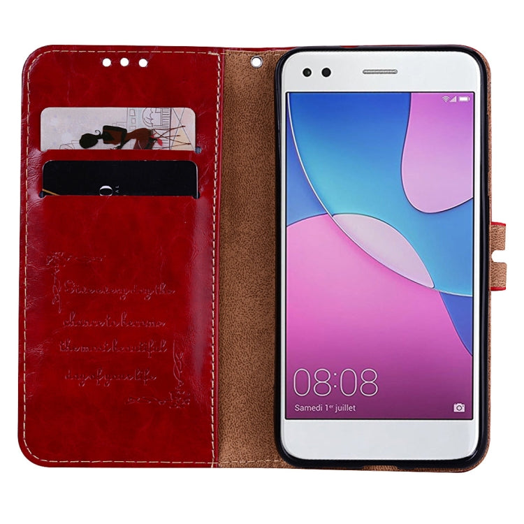 For Huawei P9 lite Mini Business Style Oil Wax Texture Horizontal Flip Leather Case with Holder & Card Slots & Wallet
