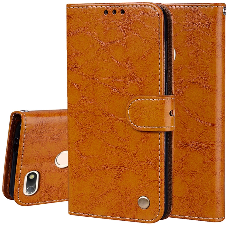 For Huawei P9 lite Mini Business Style Oil Wax Texture Horizontal Flip Leather Case with Holder & Card Slots & Wallet