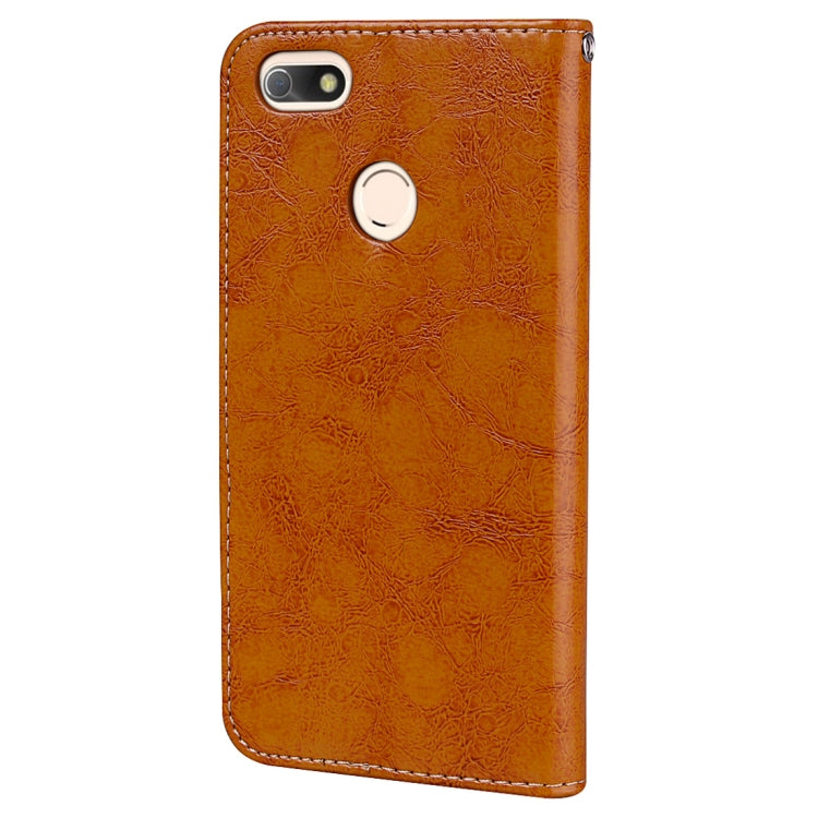 For Huawei P9 lite Mini Business Style Oil Wax Texture Horizontal Flip Leather Case with Holder & Card Slots & Wallet