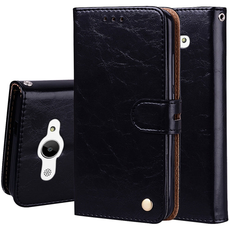 For Huawei Y3 (2017) Business Style Oil Wax Texture Horizontal Flip Leather Case with Holder & Card Slots & Wallet