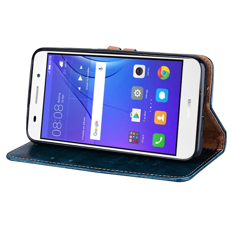 For Huawei Y3 (2017) Business Style Oil Wax Texture Horizontal Flip Leather Case with Holder & Card Slots & Wallet