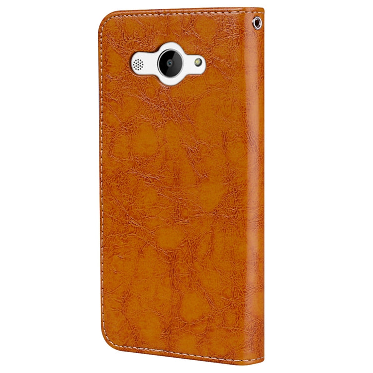 For Huawei Y3 (2017) Business Style Oil Wax Texture Horizontal Flip Leather Case with Holder & Card Slots & Wallet