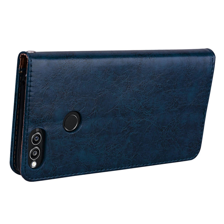 For Huawei Honor Play 7X Business Style Oil Wax Texture Horizontal Flip Leather Case with Holder & Card Slots & Wallet