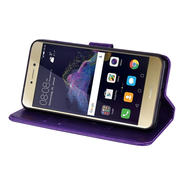 For Huawei P8 Lite 2017 Rose Embossed Horizontal Flip Environmental PU Leather Case with Holder & Card Slots & Wallet