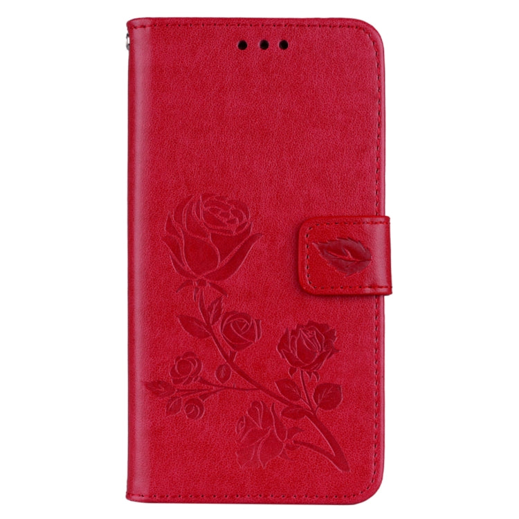 For Huawei P8 Lite 2017 Rose Embossed Horizontal Flip Environmental PU Leather Case with Holder & Card Slots & Wallet
