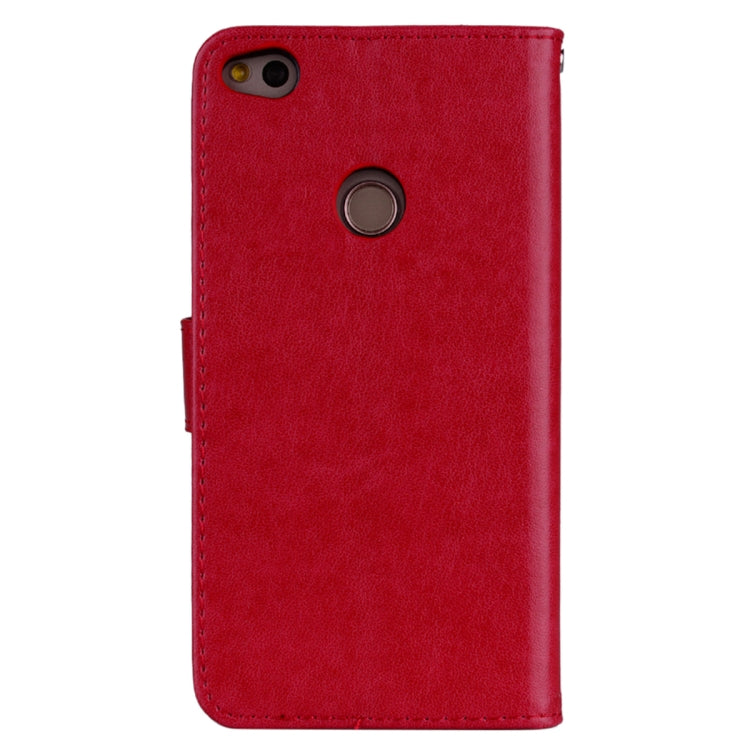 For Huawei P8 Lite 2017 Rose Embossed Horizontal Flip Environmental PU Leather Case with Holder & Card Slots & Wallet