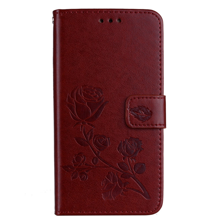 For Huawei P8 Lite 2017 Rose Embossed Horizontal Flip Environmental PU Leather Case with Holder & Card Slots & Wallet