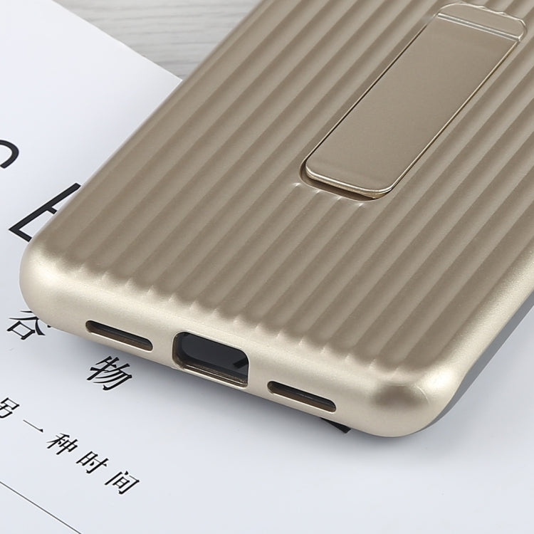 PC + Silicone Vertical Texture Case for Huawei P20, with Holder