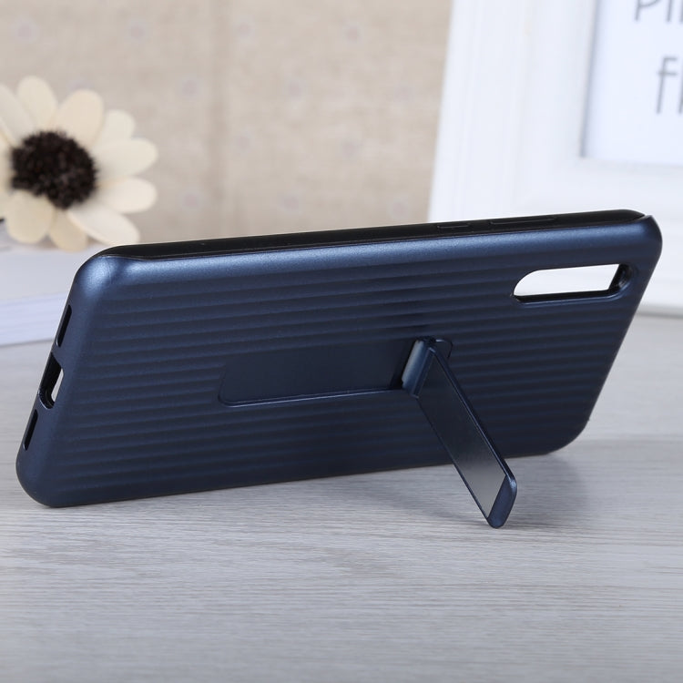 PC + Silicone Vertical Texture Case for Huawei P20, with Holder