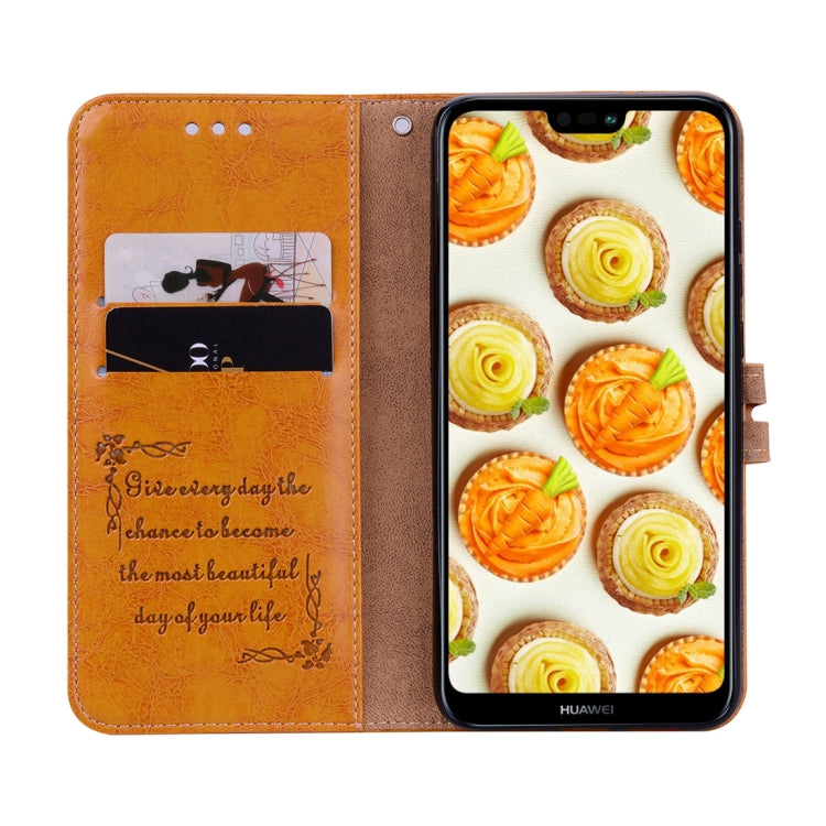 For Huawei P20 Lite Business Style Oil Wax Texture Horizontal Flip Leather Case with Holder & Card Slots & Wallet