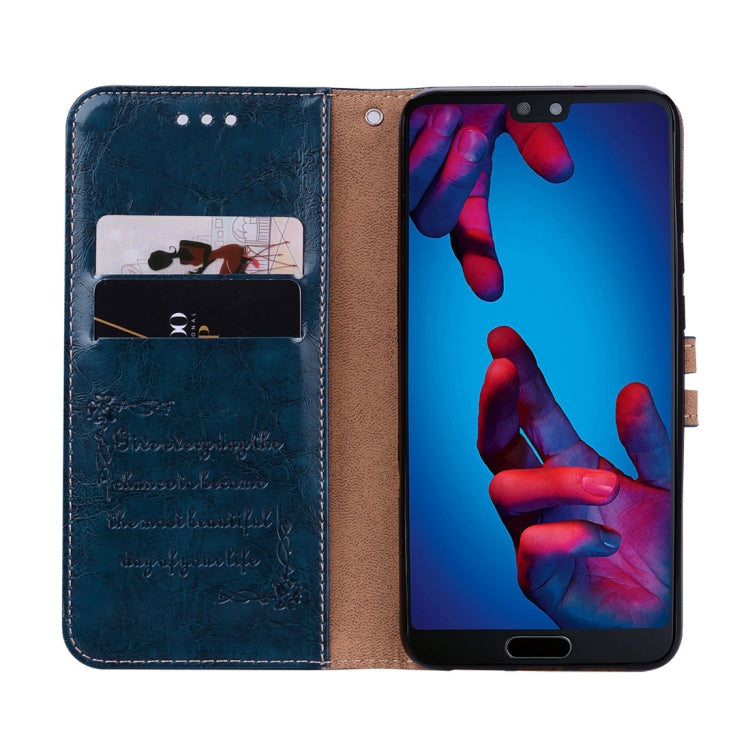 For Huawei P20 Business Style Oil Wax Texture Horizontal Flip Leather Case with Holder & Card Slots & Wallet