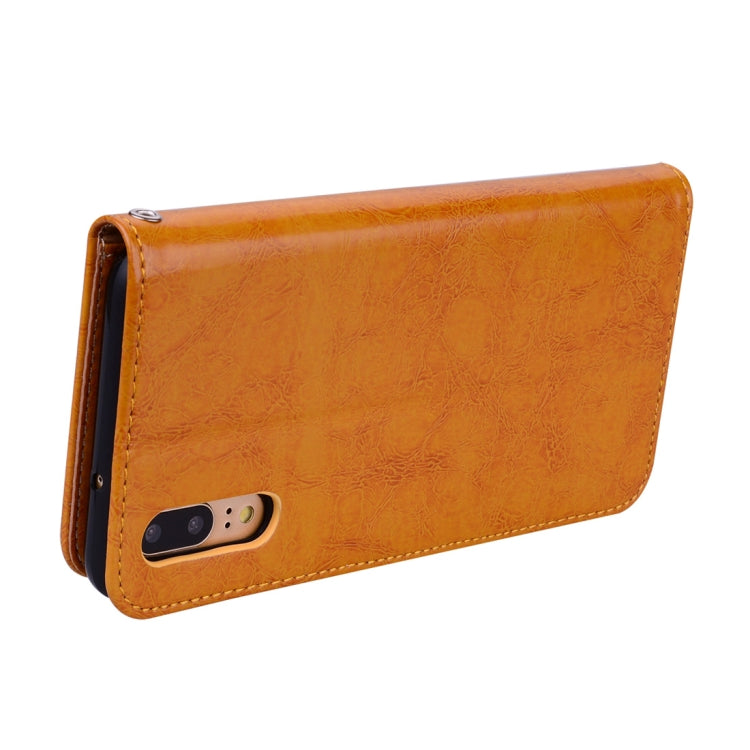 For Huawei P20 Business Style Oil Wax Texture Horizontal Flip Leather Case with Holder & Card Slots & Wallet