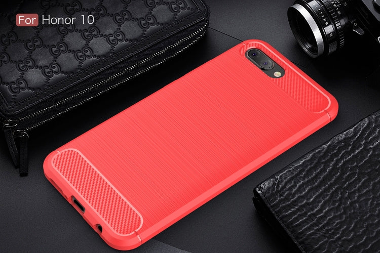 Brushed Texture Carbon Fiber Shockproof TPU Case for Huawei Honor 10