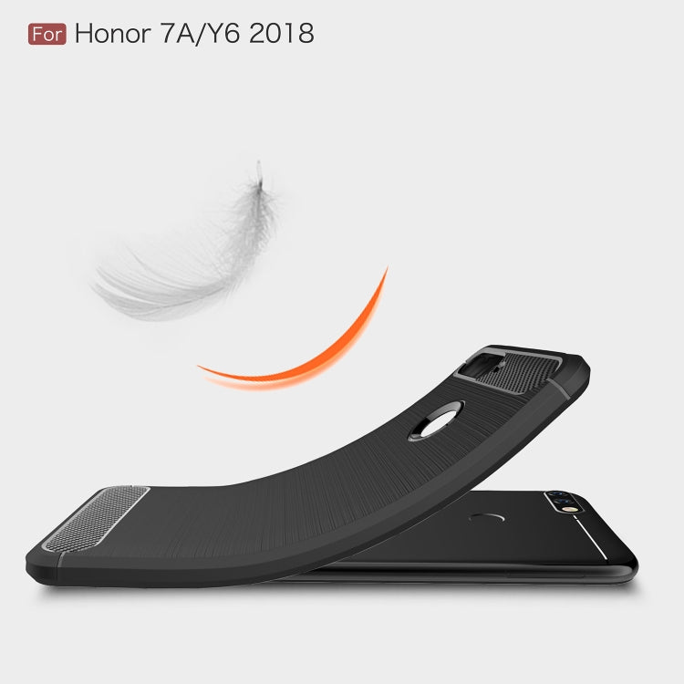 Brushed Texture Carbon Fiber Shockproof TPU for Huawei Honor 7A / Y6 (2018)